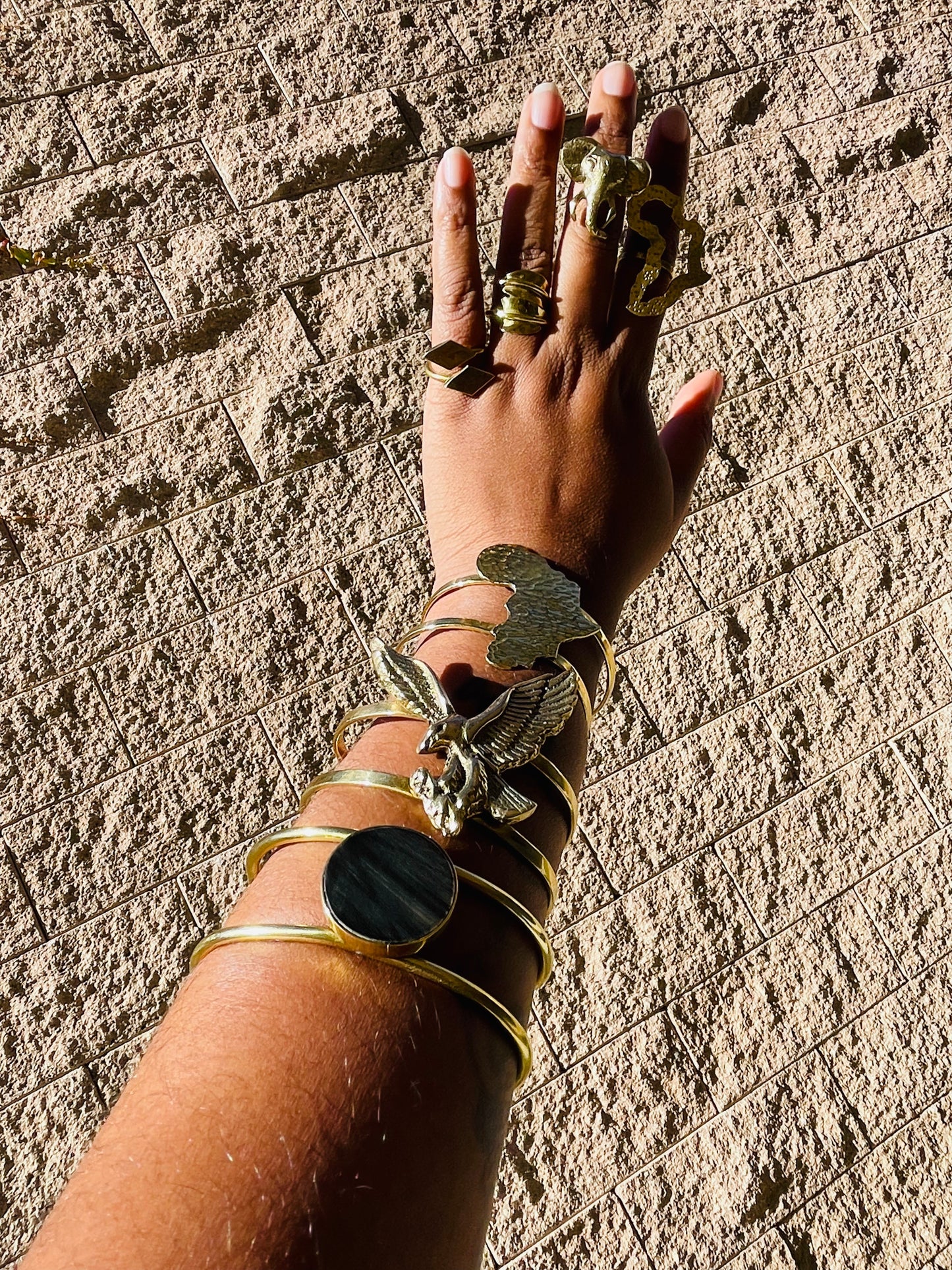 Africa Brass 3/4 cuff Bracelet