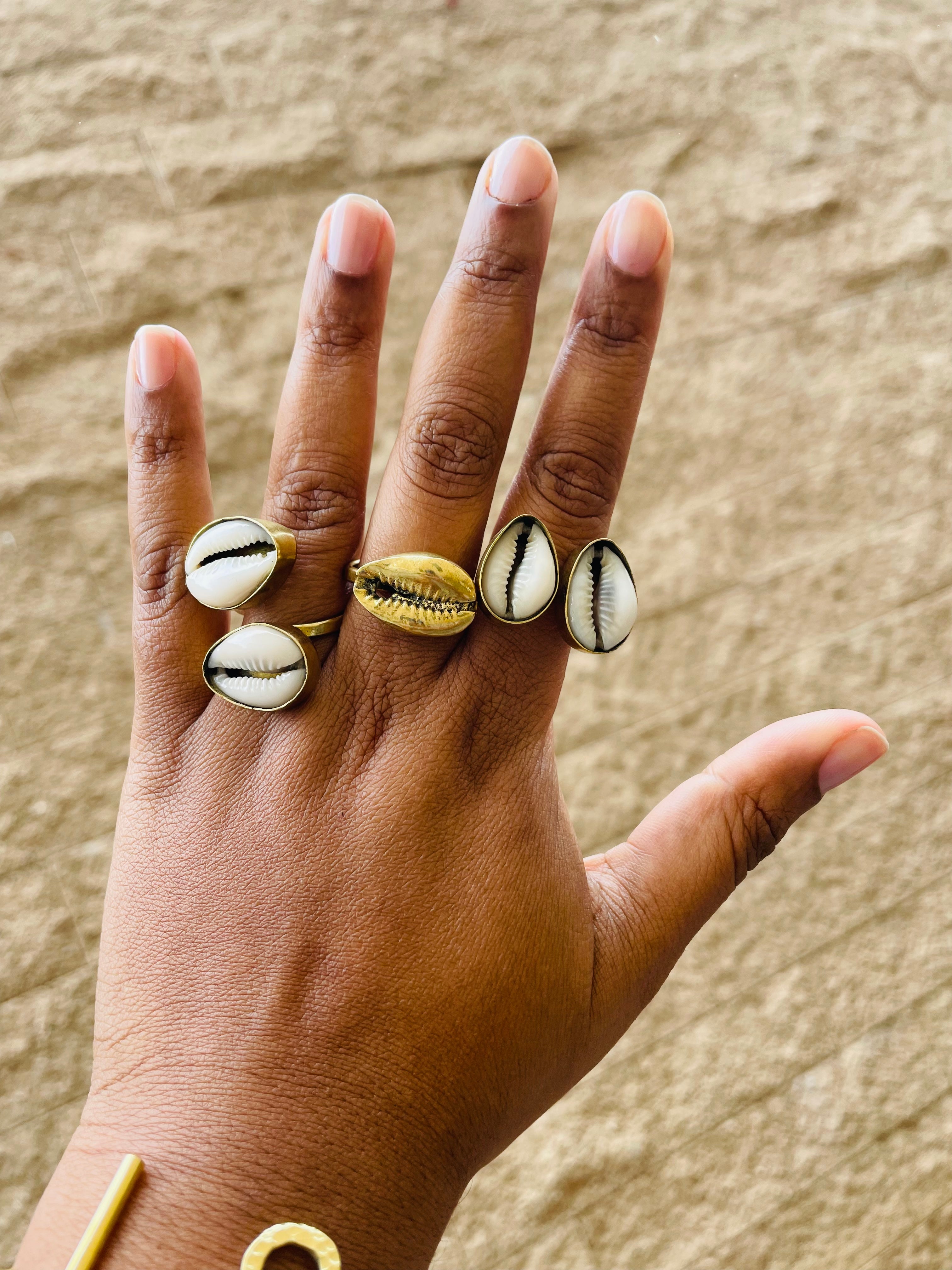 Golden Cowrie Ring