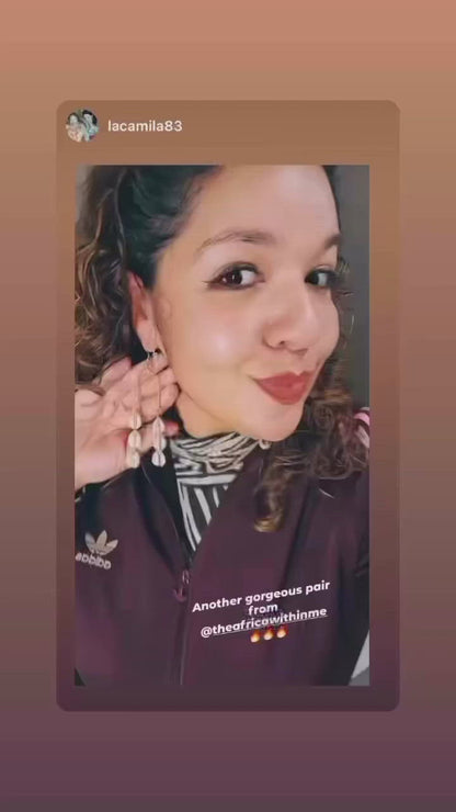 Drop Cowrie  Earrings - imperfect