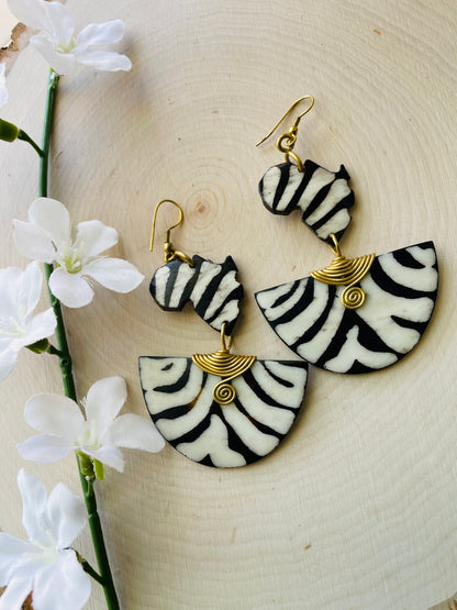 Africa shaped pharaoh  Brass Earrings