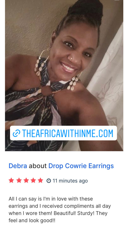 Drop Cowrie  Earrings - imperfect