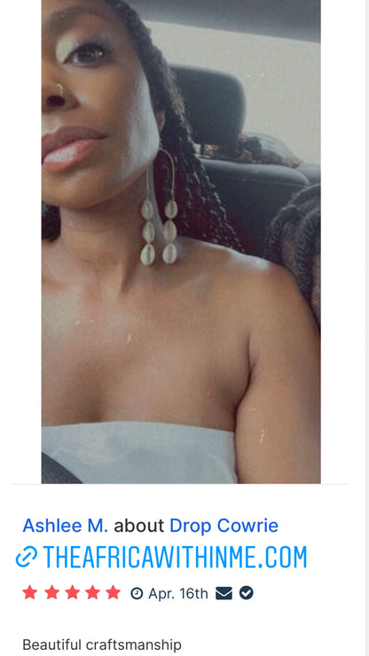 Drop Cowrie  Earrings - imperfect